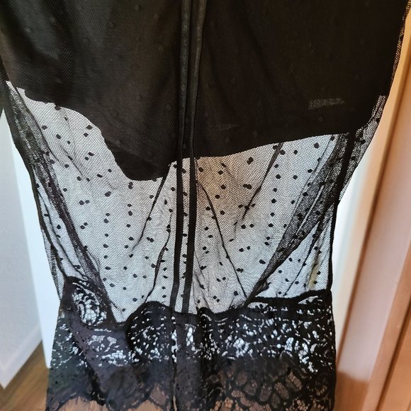 NWT Black lace skirt with shorts sheer polk… - Picture 2 of 6